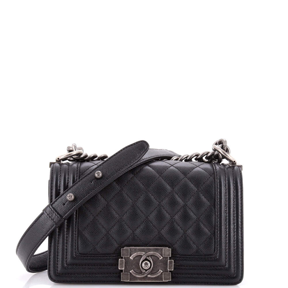 Chanel Small Boy Flap Bag Quilted Caviar